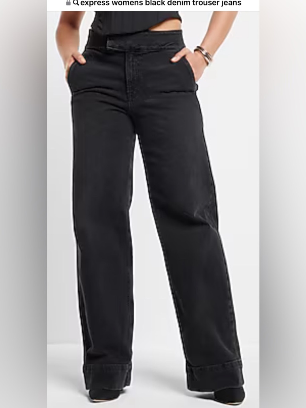 Women’s Express Black Denim Trousers